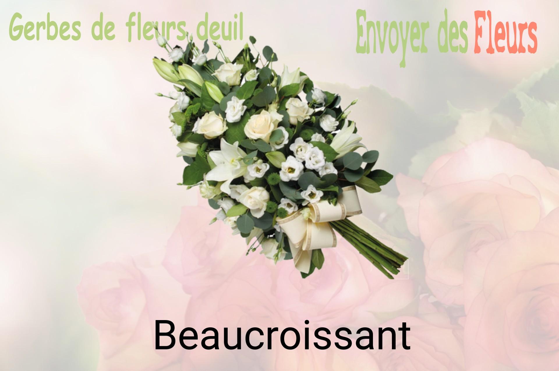 Gerbe de fleurs de deuil livrée à Beaucroissant